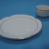 Gold Rimmed  Snack Plate with Cup